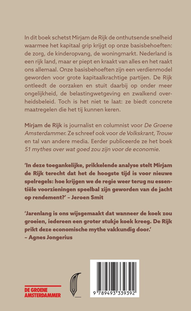 Gekaapt door het kapitaal - back cover