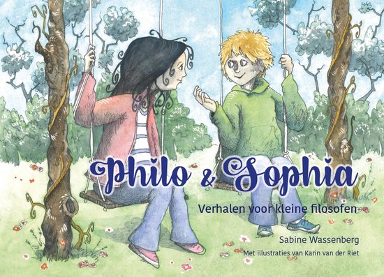 Philo en Sophia, twee kinderen op schommels, praten met elkaar.