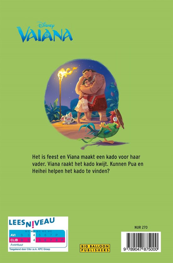 Viana omhelst Maui voor een feestje. Pua en Heihei zijn erbij.