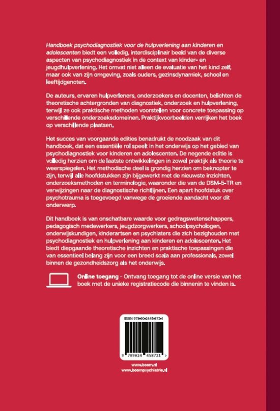 Handboek psychodiagnostiek voor de hulpverlening aan kinderen en adolescenten