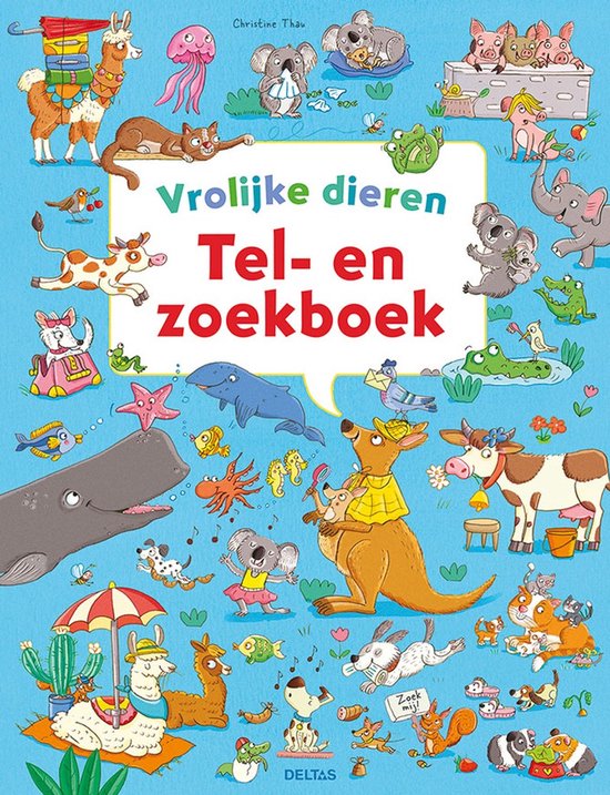 Tel- en zoekboek - Vrolijke dieren - cover
