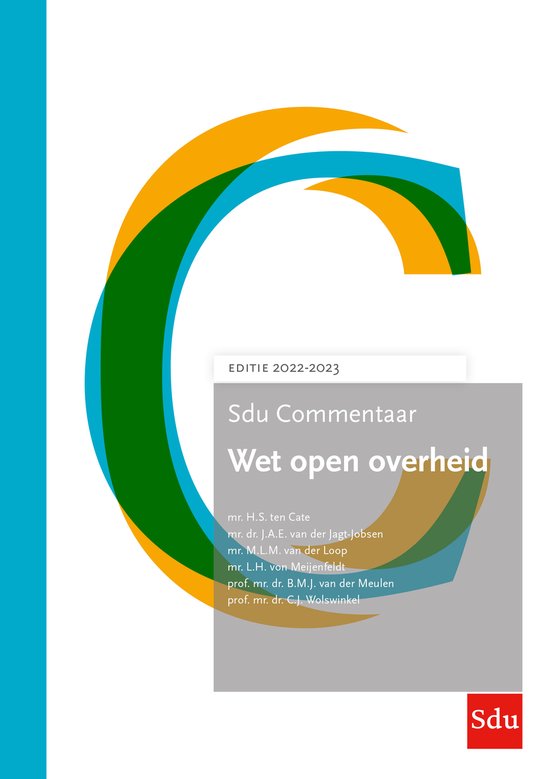 SDU Commentaar - Sdu Commentaar Wet open overheid. Editie 20 ... - cover