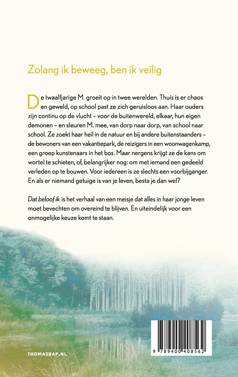 Dat beloof ik - back cover