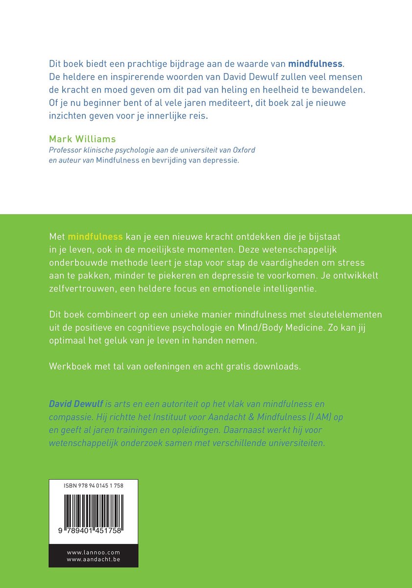 Mindfulness werkboek - back cover
