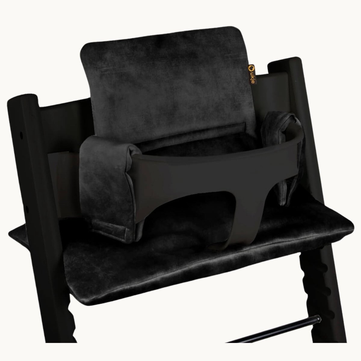 Ukje Stoelverkleiner TrippTrapp - Geschikt voor Stokke Tripp Trapp Kussenset - Kinderstoel Verkleiner - Het enige kussen dat in de was kan - Extra Dik - Zwart velvet