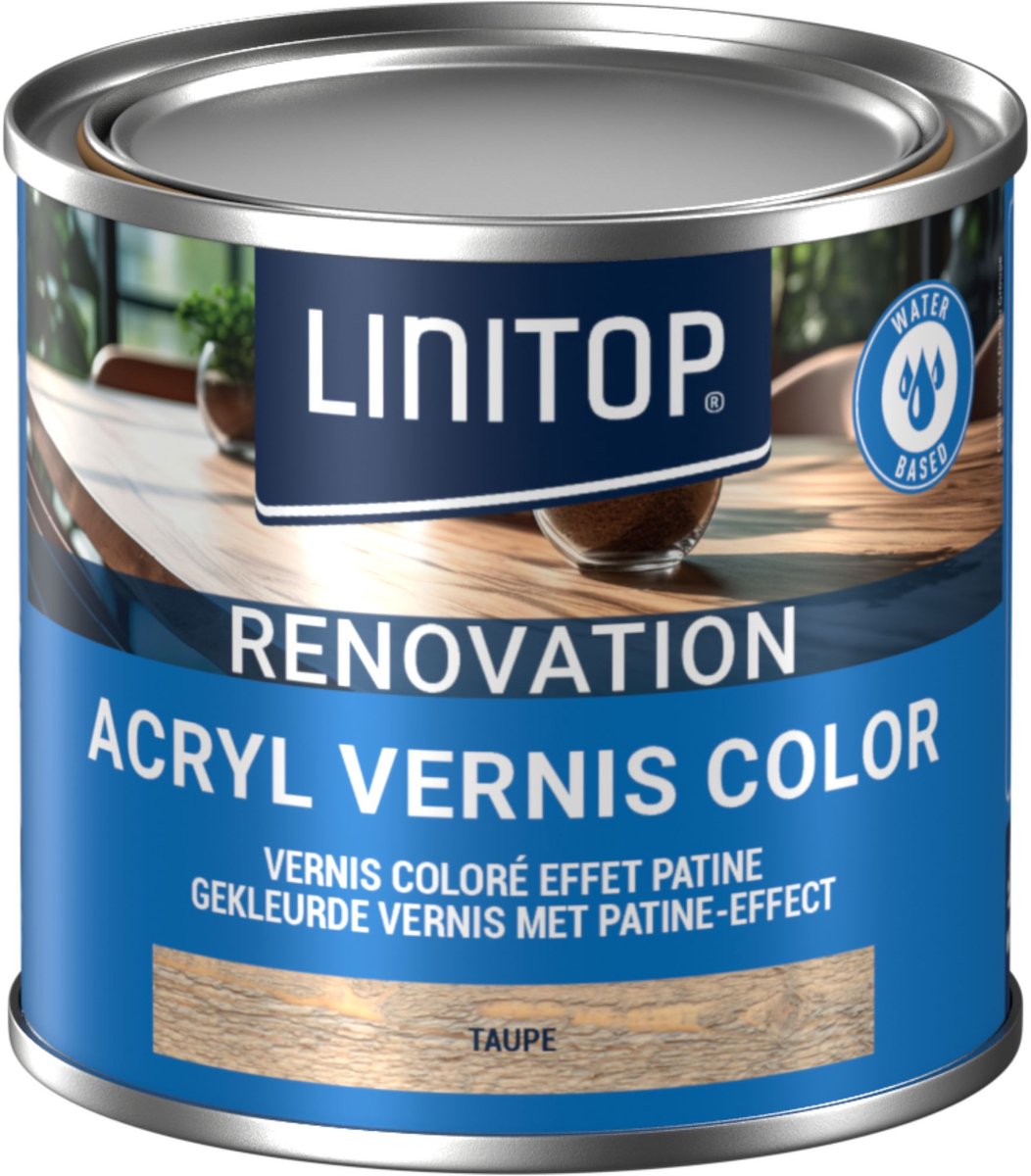 Linitop Acryl Vernis Color 250 ml Kleur 181 Taupe