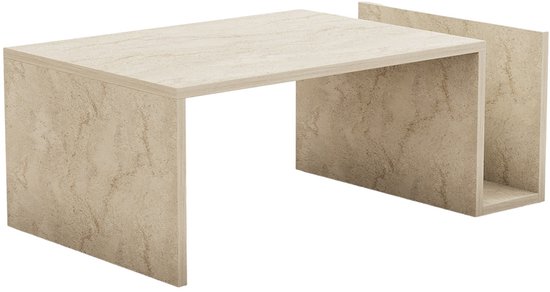 Asir - Table basse - Travertin - 86,8 x 50 x 32,4 cm