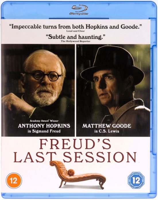 Blu-ray hoes met Anthony Hopkins als Sigmund Freud en Matthew Goode als C.S. Lewis. Titel: Freud's Last Session.
