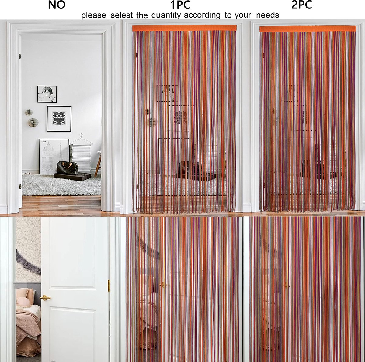 Unyqoos Stijlvol Decoratief Deurgordijn Voor Huis En Feest, 90 x 245 cm, Diverse Kleuren kleurijk