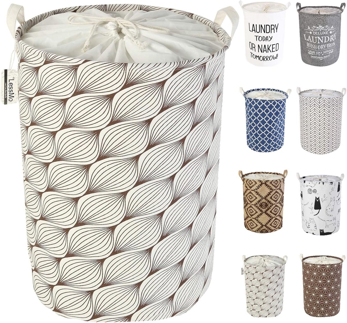 Goedkoopste Opvouwbare wasmand met trekkoord en waterdichte sluiting - 60L capaciteit