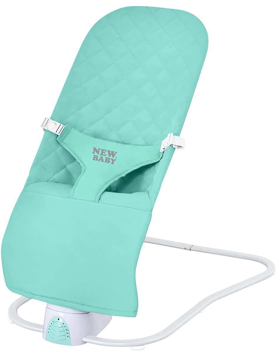 NEW BABY - Babyschommel - Schommelstoel met afstandsbediening, 12 melodieën, verstelbare rugleuning, timer, groen - Babystoel - Kinderschommel - Zachte bekleding - Schommelstoel