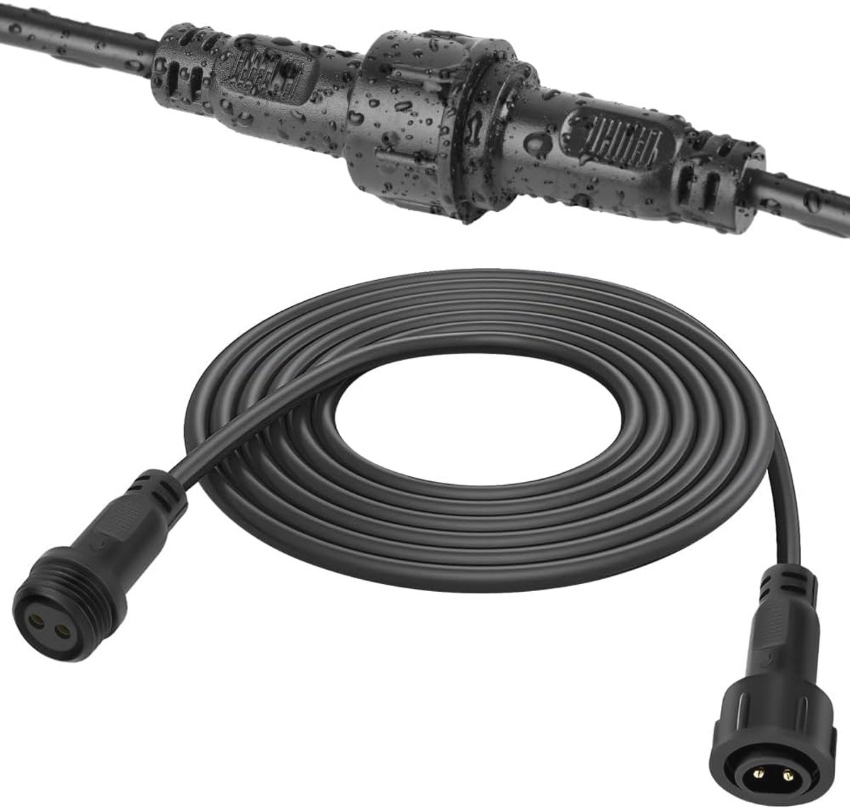 Waterdichte Verlengkabel Connector voor Kerstverlichting - 5m Duurzame Twee Pin Splitter
