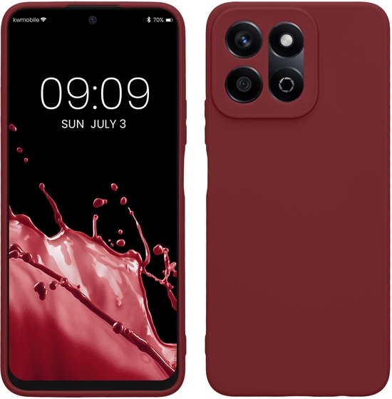 kwmobile telefoonhoesje geschikt voor HONOR 200 Smart 5G / X7C 4G - Hoesje voor smartphone - Precisie camera uitsnede - In bordeaux-violet