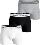 Bol.com Björn Borg Cotton Stretch Boxershort Heren Vaderdag Cadeau - Zwart/Grijs/Wit - 3 stuks - Heren onderbroeken - Boxer - Ma... aanbieding