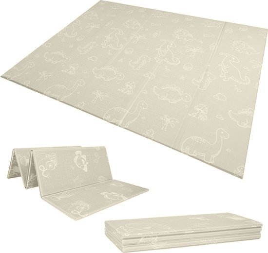 OPVOUWBARE Baby Speelmat - DUBBELZIJDIG Speelkleed incl. opbergtas - 180x200x1,5cm - Foam mat - Oceaan/Dino