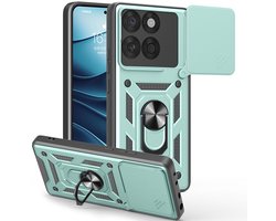 Coverup Hoesje - Geschikt voor Motorola Edge 60 / 60 Fusion Hoesje - Coverup Armor Ring Kickstand Back Cover met Camera Shield - Groen