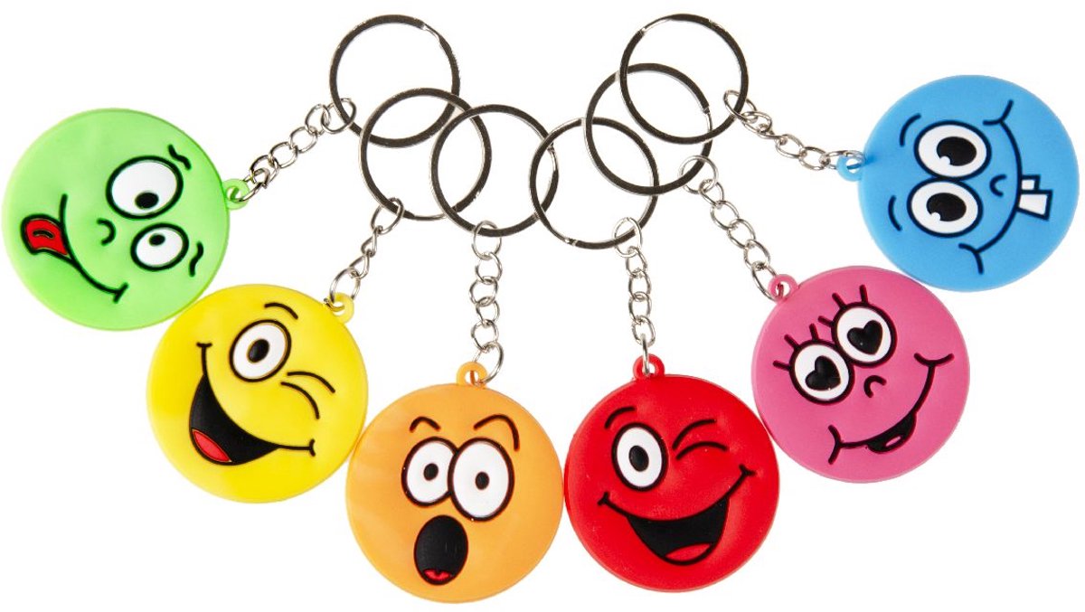 Duckiez Sleutelhanger Lachgezicht - 48 stuks