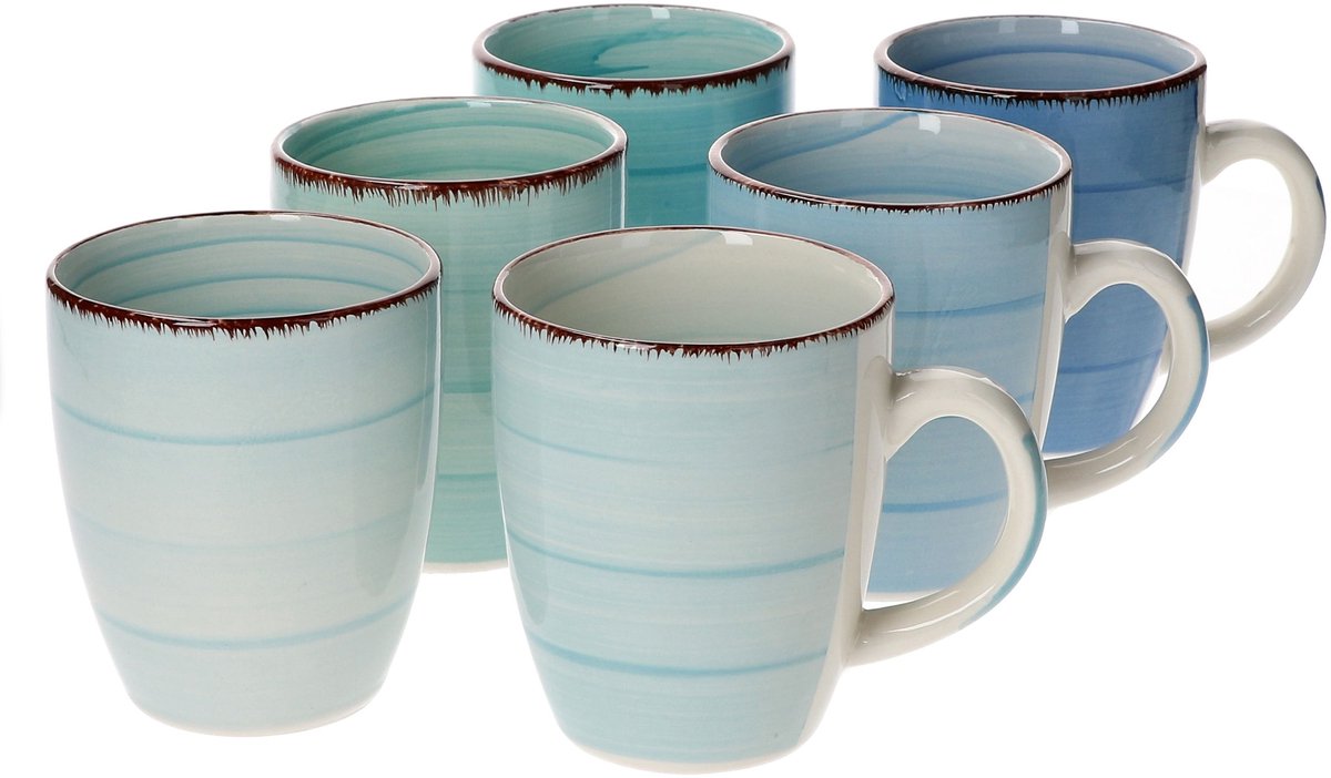 Set van 6 koffiemokken Blauw