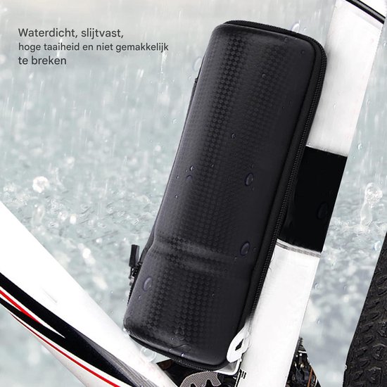 2-stuks draag bare fietsrep aratieset - Bidon houder voor fietsen - Waterdichte rits - Compacte gereed schapsor ganizer - Fiets organizer - Harde reistas voor water flessen - Klein - Zwart — afbeelding 4