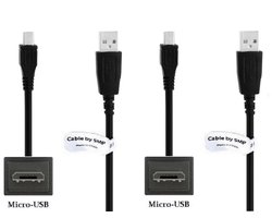 2 stuks OneOne 1,0m Micro USB kabel. Stevige laadkabel. Oplaadkabel snoer past op past op Samsung Galaxy J4 +, J5, J6, J6 Plus, J7, J8, M01, M01 Core, M01s, M02, M10, Ace, Champ, Chat, Corby, Core, Express, Fame, Gio, Grand