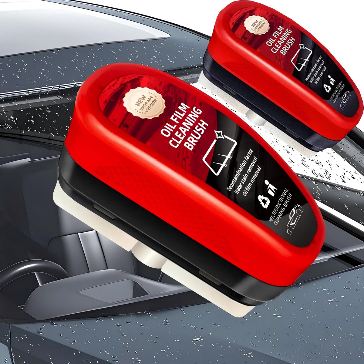 EINESIN Automotive Oliefilm Reinigingsborstel, Herbruikbare Oliefilm Reinigingsborstel, Glascoating voor Voorruit, Voorkomt Regen en Beslag, Glasreinigingsborstel, Verbetert Helderheid (2 Stuks)