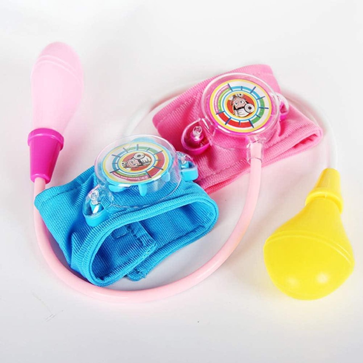 Lot De 2 Tensiomètres Simulés – Jouet Docteur Pour Enfant – Jeu De Rôle éducatif – Brassard Adhésif – Pression Réglable – Dès 3 Ans