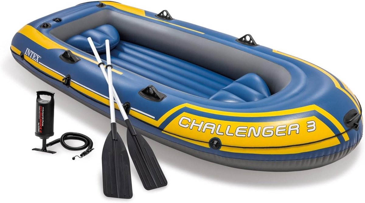 Opblaasbare boot voor 3 personen - inclusief pomp en peddels