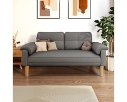 Bealife AR71 Slaapbanken 2-zitsbank - Kleine 2-zitsbank met Armleuningen en Zijvak - Moderne Stoffen Bank - voor Woonkamer Appartement Kantoor - 145 x 77 x 77 cm - Donkergrijs
