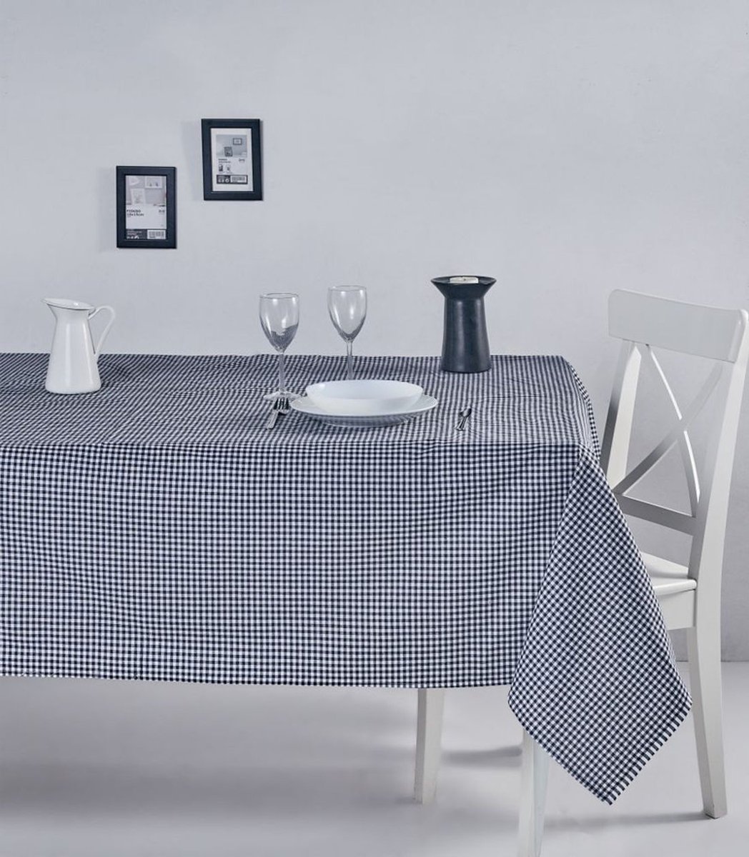 Asir - Tafelkleed - 170 x 170 cm - Zwart en Wit