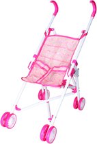 Bol.com Eddy toys Poppenwagen - poppen buggy - roze - inklapbaar - speelgoed - kinderwagen aanbieding