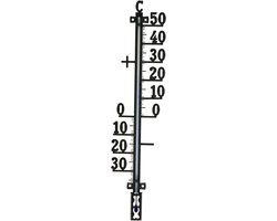 TFA Buiten Thermometer - analoog - metaal - zwart - 41 x 10 cm - buiten - tuindecoratie