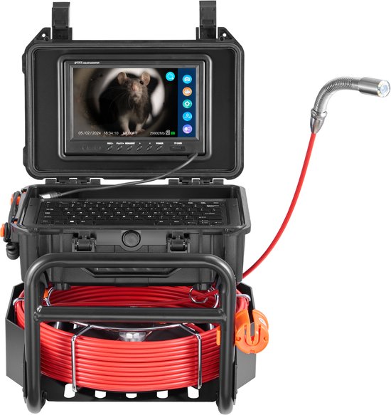 Rioolcamera, 100 m zelfnivellerende buisinspectiecamera met 10,1