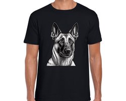 Bellatio Decorations Cadeau/verkleed T-shirt heren - zwart - Mechelse Herder hond - hondenliefhebber XL