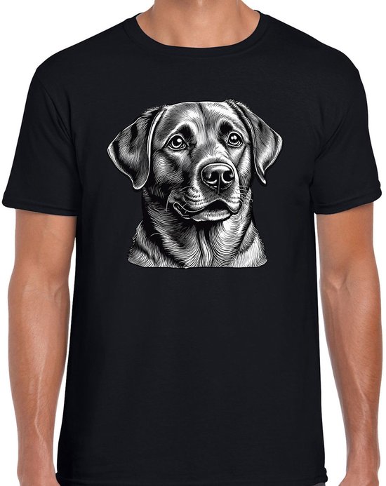 T-shirt Bellatio Decorations pour homme - Noir - Labrador Retriever - Amoureux des chiens - Taille XL