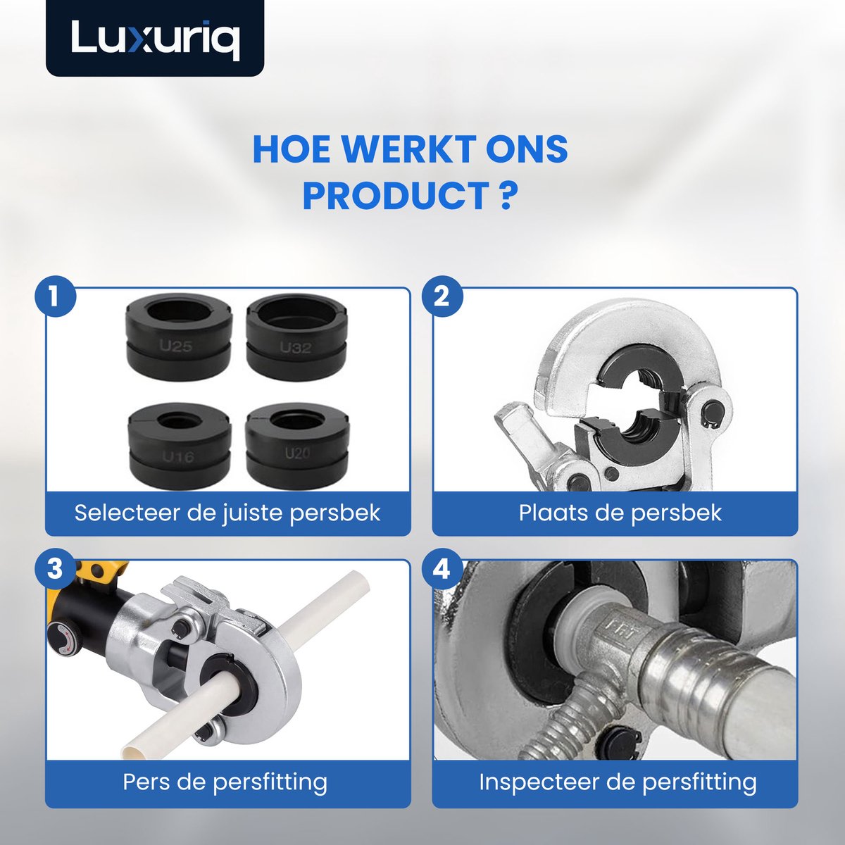 Hydraulische perstang 16-32mm incl 25mm Bonfix/Uponor/Henco en meer
