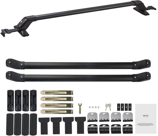 Galeries de toit universelles en aluminium, charge maximale de 70 kg, pour Véhicules sans longerons latéraux, réglables, avec Serrures, pour SUV, berlines et fourgonnettes.