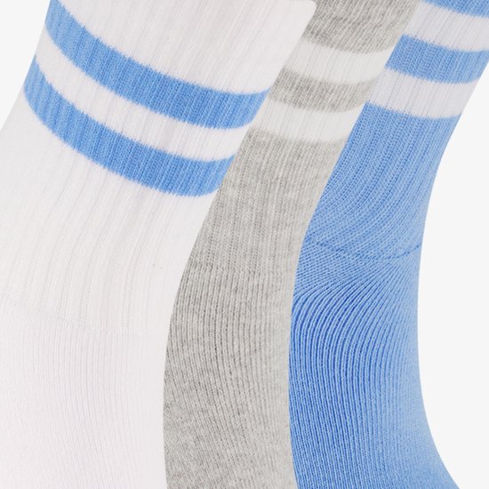 3 paires de chaussettes de sport enfant bleu et blanc - Taille 27/30