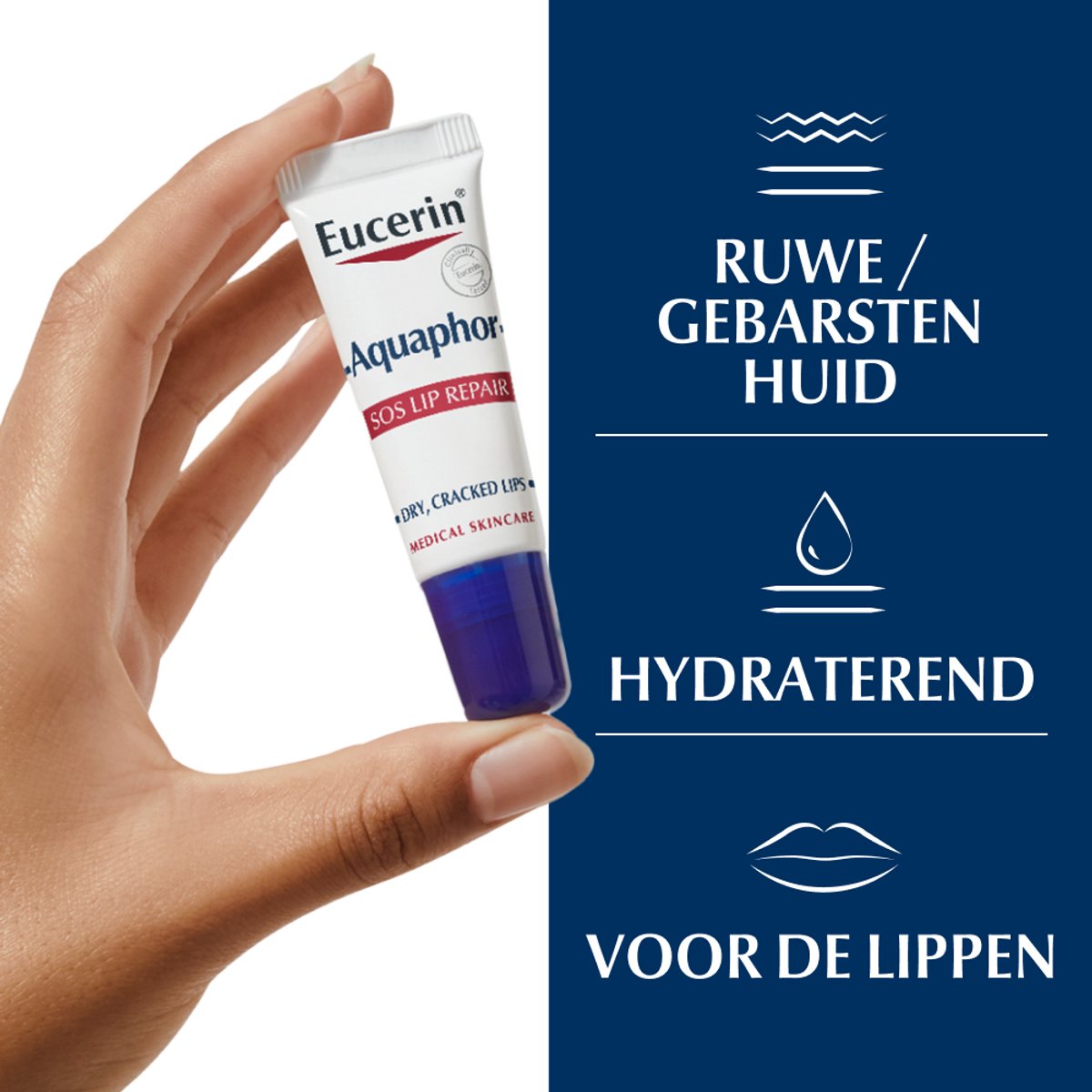 Eucerin Aquaphor SOS Lippenbalsem - Lip Balm - Hydrateert de Droge en Gebarsten Lippen - Ongeparfumeerd - 10 ml — cadeau in Cadeau-ideeën - foto 5