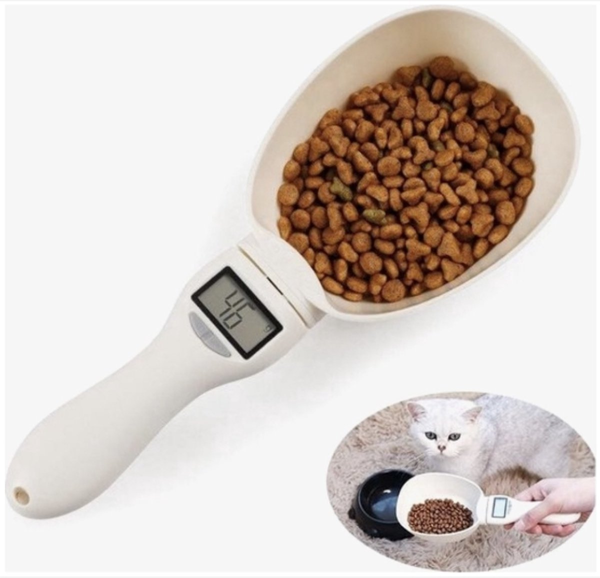 Maatlepel Digitale Weeglepel 800g Ecru - Maatlepel - €11,99