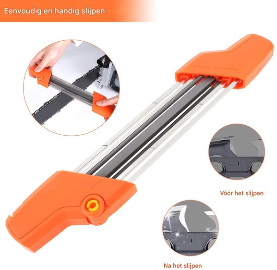 REWYTAZ-slijpset - 2 in 1 kettingzaag slijper - Eenvoudige vijl - Slijper - Kettingzaagketting slijper - Snel slijpen - Geschikt voor kettingzaag stenen sieraden - Oranje - Geschikt voor zaagketting met een diameter van 4,0 mm van rewytaz — afbeelding 5