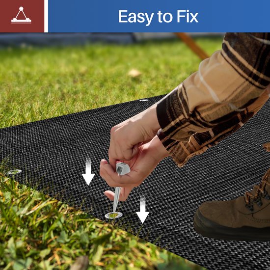 Voortent tapijt campingtapijt Voortenttapijt Zwart Tenttapijt campingdoek Tenttapijt - HDPE Tapijt - 400x600CM van Merkloos — afbeelding 2