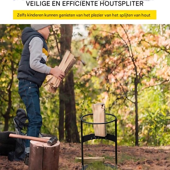 Houtklover 3KG - Houtkliever - Houtsplijter - Kloofwig - Brandhoutsplijter - Handmatig - Met bovenring & rubberen strip van KloofKracht — afbeelding 5