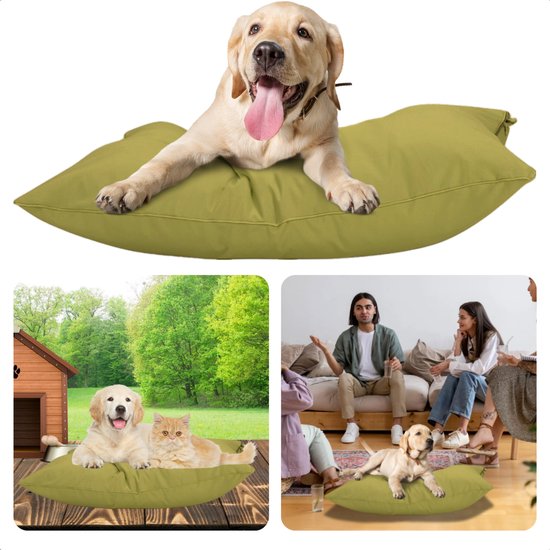 Coussin pour chien Cheqo® - Panier pour chien - Coussin pour cage - Imperméable - Pour Chiens de taille moyenne - Vert - EBOOK inclus