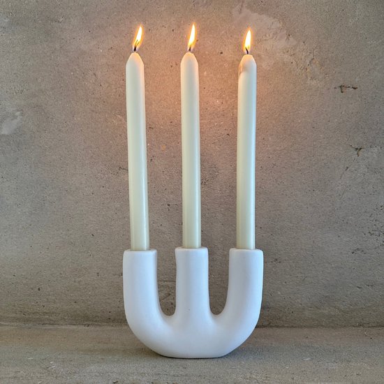 Bougeoir Triva - Bougeoir pour 3 Bougies - Bougeoir Wit