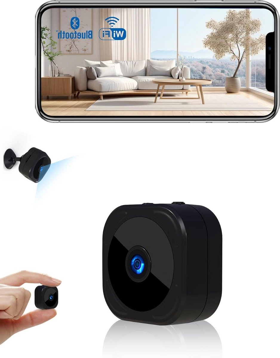 1080P HD Indoor Batterij Mini Camera's Draadloze WiFi Beveiligingscamera - Huisdier Camera APP Controle Kleinste Bewakingscamera voor Kamer Nanny Cam met Bewegingsdetectie