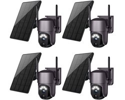 StayPowered Beveiligingscamera 4 PACK - Jouw Sleutel tot Draadloze Beveiliging en Gemoedsrust! - Draadloos - Eenvoudige Installatie - Twee Weg Audio - Persoonsherkenning - Kleurrijke Nachtzicht - Zwart - Levering Sneller dan Aangegeven!