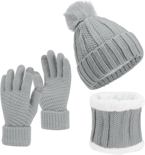 Hoed Sjaal Handschoenen Set Dames | Winter Hoed Sjaal Handschoenen En