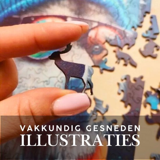 Milliwood - AG516 Puzzle en bois XXL Loup sauvage | Kit de construction de Puzzles 3D | Jouets de Hobby pour enfants et adultes | Décoration murale Salon | 500 pièces Ø45cm | Dans un coffret cadeau de luxe | Cadeau de fête des mères