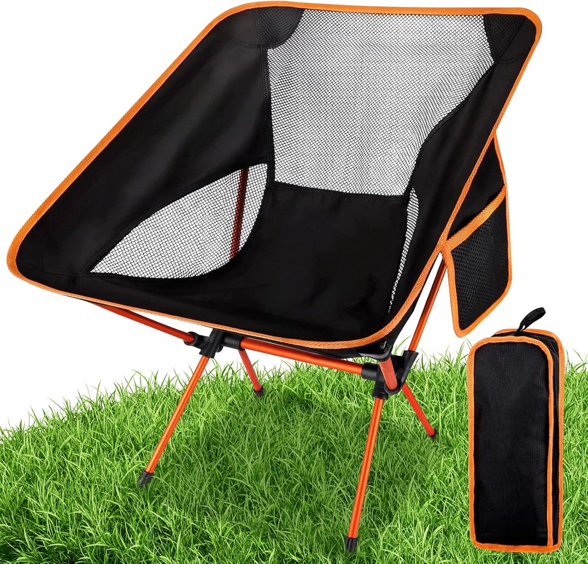 Famanu - Campingstoel,Opvouwbare Campingstoel,Opvouwbare Campingstoel,Draagbare Campingstoelen,Ultralichte Klapstoel,Draagbaar, Comfortabel,Voor Buiten,Vissen,Wandelen,Picknick,Stran