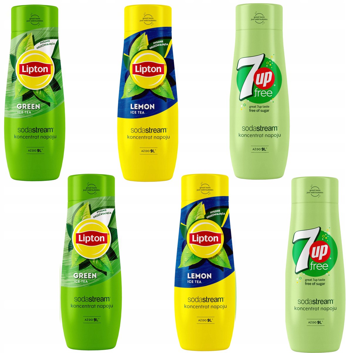 Sodastream Serie - Concentraten Set - Lipton Lemon Ice Tea - Lipton Green Ice Tea - 7UP Free